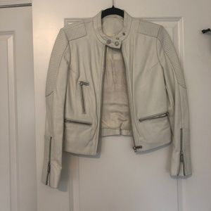 White Karl Lagerfeld leather jacket